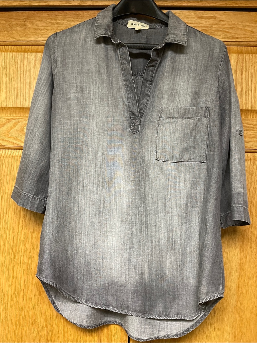 cloth & stone Women's Gray Tunic Top - Size Small